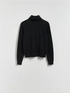 Reserved - Wełniany sweter z golfem - czarny - Moda i Uroda OUTLET - miniaturka - grafika 1