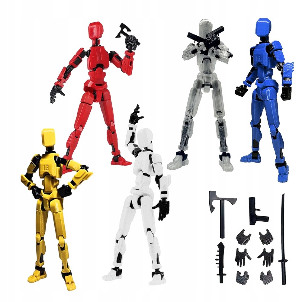 Mini Ruchomy Robot Figurka Złącze Ruchoma Manekin 3D Diy Kolekcjonerska 5EL
