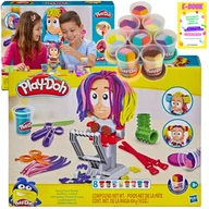 Zabawy w naśladowanie dorosłych - PLAY DOH CIASTOLINA ZESTAW PREZENT DLA DZIECKA - SZALONY FRYZJER + AKCESORIA + 8 TUB + EBOOK XXL - miniaturka - grafika 1