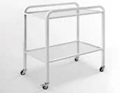 Meble i wyposażenie gabinetów medycznych - SZ mobilny stolik zabiegowy z blatami szklanymi - miniaturka - grafika 1