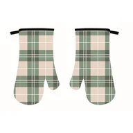 Fartuchy i rękawice kuchenne - Komplet rękawic kuchennych Tartan 19 x 30 cm zielone - miniaturka - grafika 1