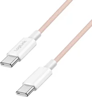 Kable USB - LogiLink USB-C 0.5m w nylonowym oplocie różowy - miniaturka - grafika 1