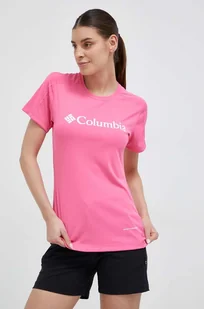 Columbia t-shirt sportowy Zero Rules Graphic kolor różowy - Koszulki sportowe damskie - miniaturka - grafika 1