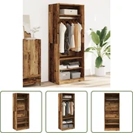 Szafy - The Living Store Szafa o wyglądzie starego drewna 80x50x200 cm materiał drewnopochodny - miniaturka - grafika 1