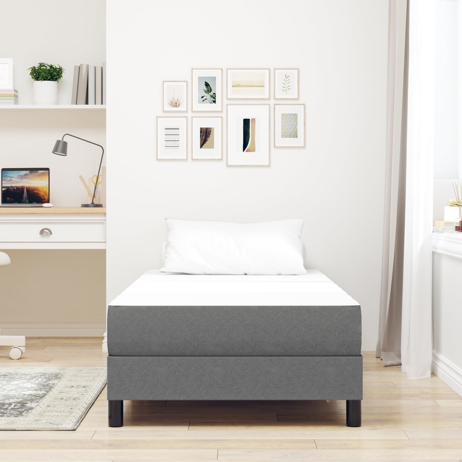 Materac kieszeniowy vidaXL Jasnoszary Średni 90x200x20 cm Tkanina