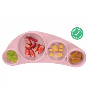 Silikonowy talerz Tiny Tapas Koo-di - Powder Pink - Miseczki i talerzyki dla dzieci - miniaturka - grafika 1