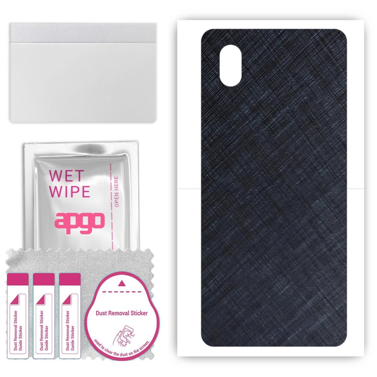 Folia naklejka skórka strukturalna na TYŁ do Samsung Galaxy A01 Core - Tytan Niebieski - apgo SKINS