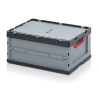 Pudła i pojemniki do przechowywania - AUER Skrzynki składane z wiekiem 600x400x270 mm FBD 64/27 - miniaturka - grafika 1