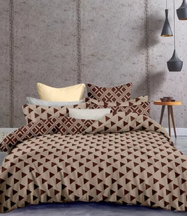 DecoKing DecoKing  Pościel Mikrofibra - Hypnosis - Triangles - Brązowo-Beżowy 155x220+80x80 cm - Pościel - miniaturka - grafika 1