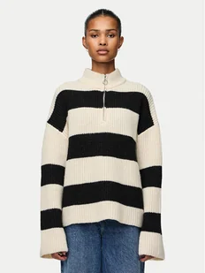 Pieces Sweter Nalini 17151182 Beżowy Regular Fit - Swetry damskie - miniaturka - grafika 1