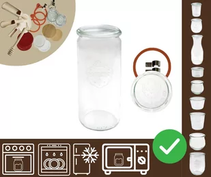 Słoiki WECK / szkl. wieko,gumka, bl słoik 1040ml 1l CYLINDER / Wamar-Sosenka - Pojemniki kuchenne Słoiki WECK / szkl. wieko,gumka, bl słoik 1040ml 1l CYLINDER / Wamar-Sosenka - Pojemniki kuchenne - miniaturka - grafika 1