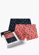 Majtki męskie - SZORTY ATLANTIC 2MHH-005 WL25 (kolor granat - koralowy, rozmiar M) - miniaturka - grafika 1