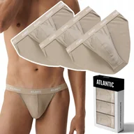 Majtki męskie - Slipy męskie TANGA 3 PARY skąpe majtki bawełniane ATLANTIC 3BMP-1582 - XXL - miniaturka - grafika 1