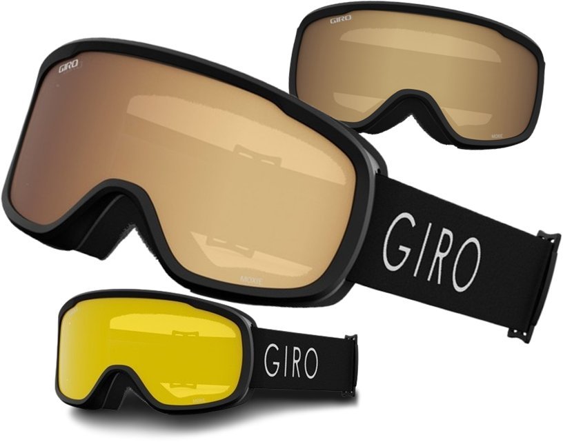 Gogle Narciarskie Giro Moxie Black Core Light Amber Gold+ Yellow Na Okulary