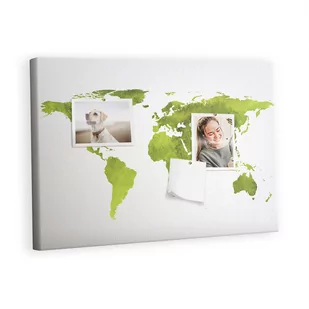Kolorowy Organizer - Tablica Korkowa z Pinezkami - Akwarele mapa świata 60x40 cm - Tablice i flipcharty - miniaturka - grafika 1