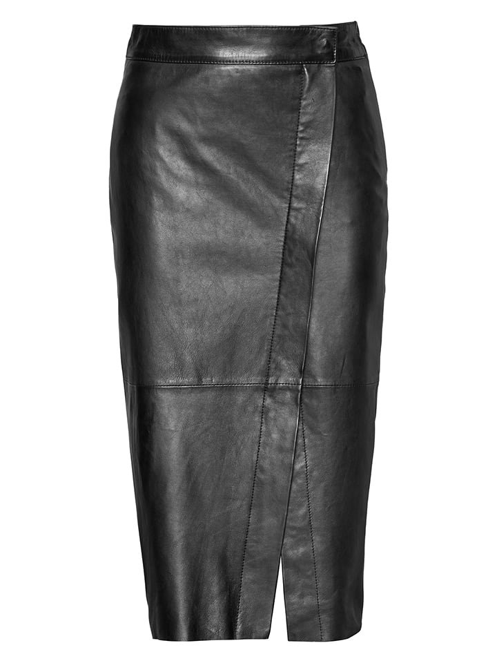 Bugatti Skórzana spódnica w kolorze czarnym
