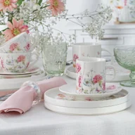 Serwisy do kawy i herbaty - Zestaw kawowy na 6 osób porcelanowy GARDENO - miniaturka - grafika 1