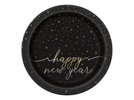 Dekoracje i nakrycia stołu na imprezę - Talerzyki papierowe Happy New Year Disco - 23 cm - 8 szt. - miniaturka - grafika 1