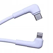 Kable USB - Kabel USB TYP C USB C Lightning 1m kątowy czarny boczny Przewód do ładowania Telefonu Typu USBC Typc - miniaturka - grafika 1