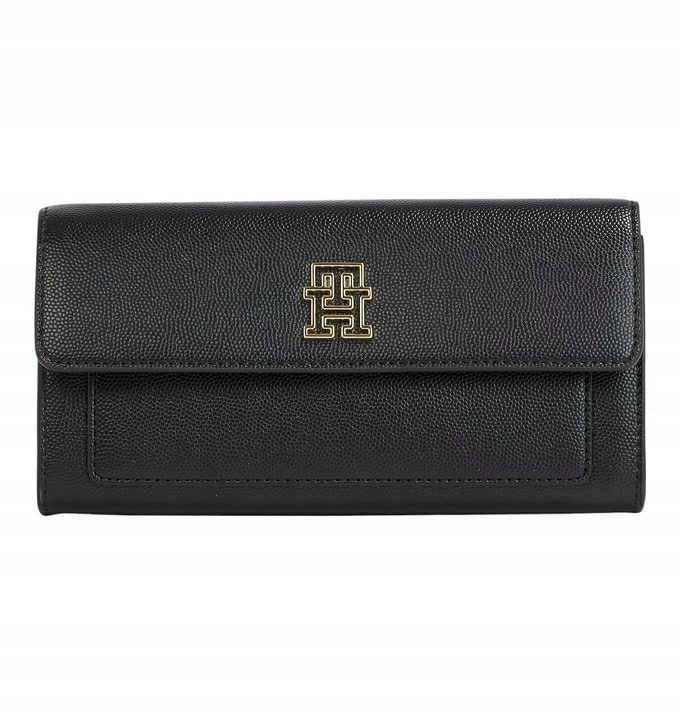 NOWY PORTFEL TOMMY HILFIGER DAMSKI TH THJ PREZENT SKÓRA PREZENT CZARNY DUŻY