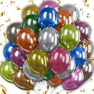 Wesele i ślub - BALONY NA CHRZEST URODZINY ŚLUB WESELE KOLOROWE ZESTAW DO DEKORACJI 25 SZT - miniaturka - grafika 1
