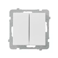 Wyłączniki światła i elektryczne - LEDart schodowy podwójny, Ospel AS ŁP-10G/m/00, bez ramki, kolor biały - miniaturka - grafika 1