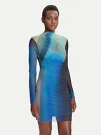 Sukienki - Desigual Sukienka codzienna Shira 25WWVK43 Niebieski Slim Fit - miniaturka - grafika 1