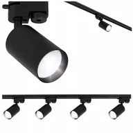 Lampy sufitowe - Oświetlenie szynowe 4x reflektor GU10 szyna 1m Lampa szynoprzewód Czarna - miniaturka - grafika 1