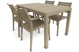 Meble ogrodowe Siesta Artemis Ares 140 cm Taupe 4+1 - Meble gastronomiczne - miniaturka - grafika 1