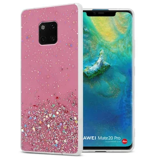 Pokrowiec Do Huawei MATE 20 PRO Etui w Różowy z Brokatem Glitter Obudowa Case Cover TPU Cadorabo - Etui i futerały do telefonów - miniaturka - grafika 1