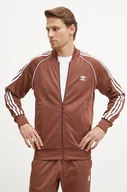Bluzy męskie - adidas Originals bluza Adicolor Classics SST Tracktop męska kolor brązowy wzorzysta IY9855 - miniaturka - grafika 1