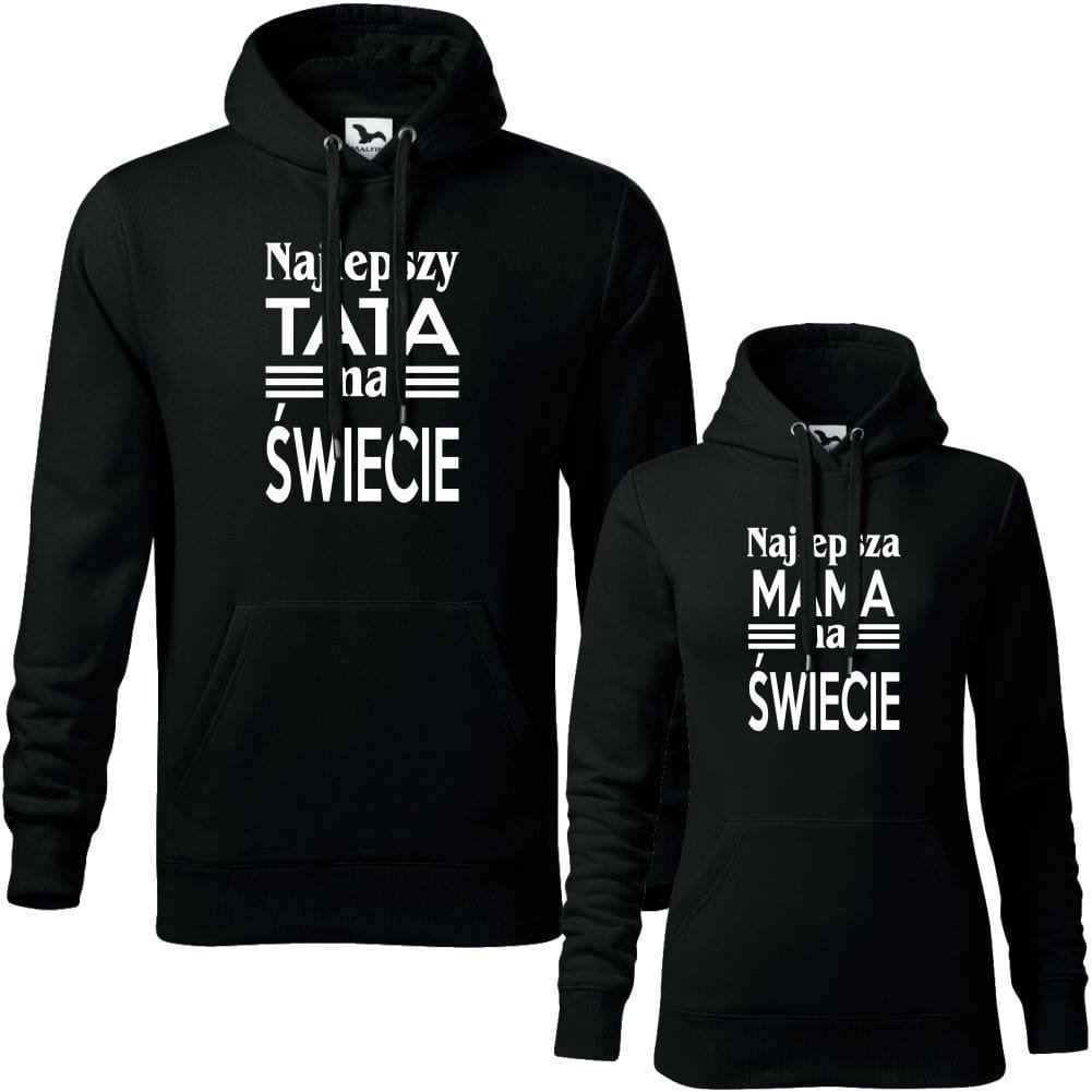 zestaw bluz z kapturem damska i męska - najlepsza mama i najlepszy tata na świecie 06