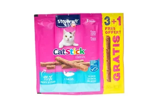 VITAKRAFT CAT-STICK MINI Z ŁOSOSIEM 3 + 1 GRATIS - Przysmaki dla kotów - miniaturka - grafika 1