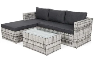 HOME &amp; GARDEN Narożnik ogrodowy technorattanowy Amalfi Light Grey / Grey Melange 865743 - Sofy ogrodowe - miniaturka - grafika 1