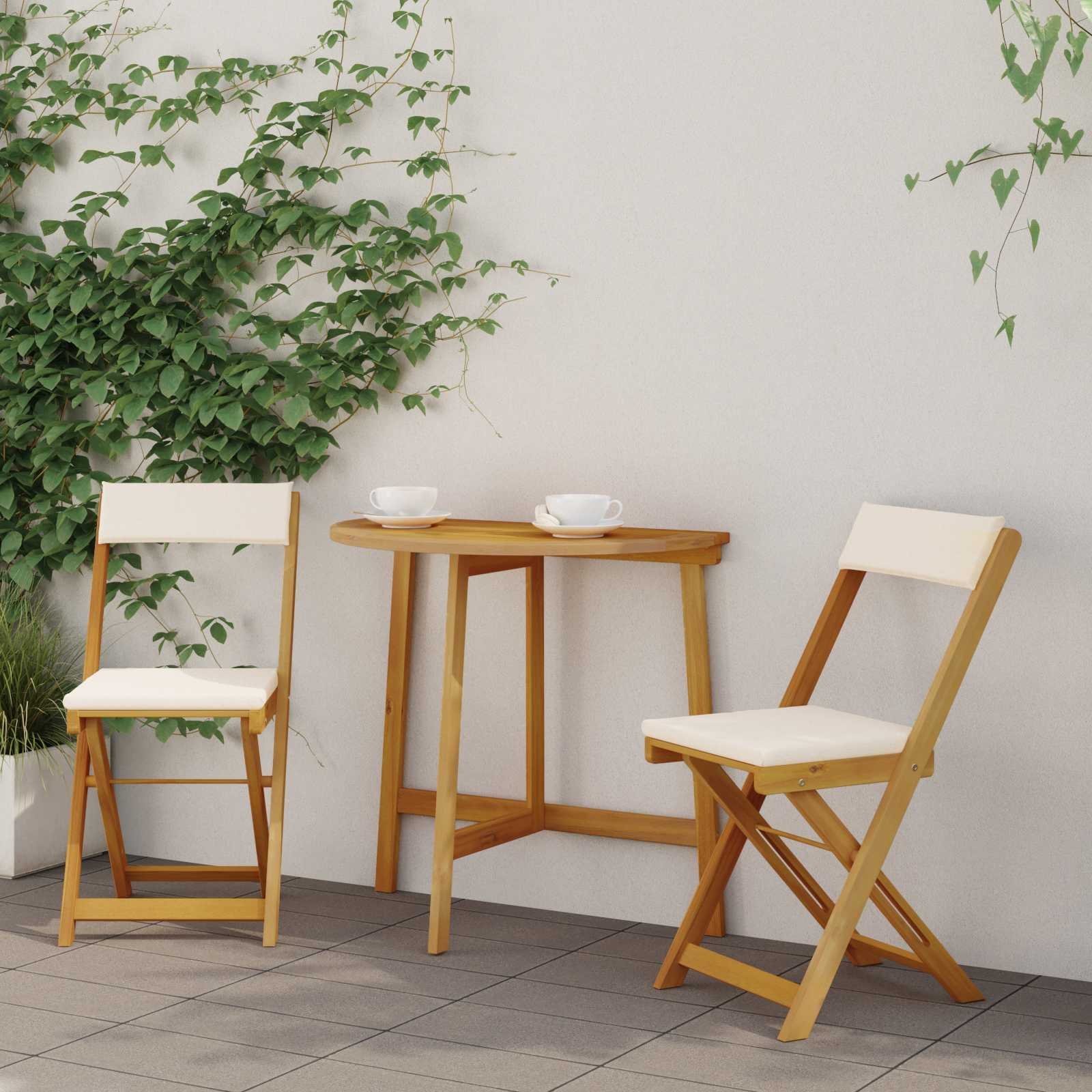 vidaXL Krzesła Bistro na Zewnątrz 2 pcs kremowobiały 40 x 53 x 80 cm 42028094