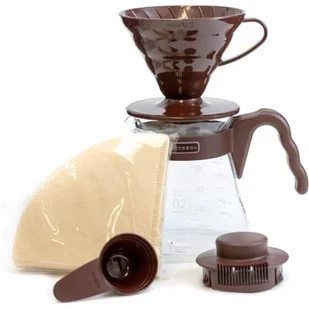 Hario Zestaw do parzenia kawy V60 Pour Over Kit, 700 ml, brązowy - Inne naczynia kuchenne - miniaturka - grafika 1