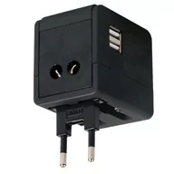 Adaptery i przejściówki - Omega Power Travel Adaptor 4w1 USB OTRA3B czarny OTRA3B - miniaturka - grafika 1