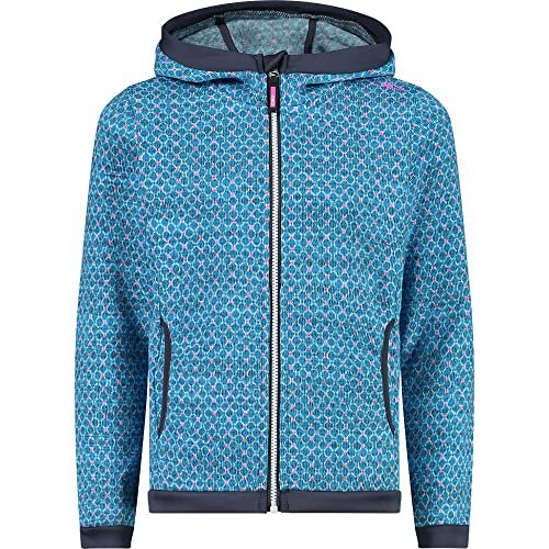 CMP - Kid G Jacket Fix Hood, Girl, Turchese-Purple Fluo, 98