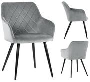 Krzesła - ExitoDesign Krzesło tapicerowane Milton velvet grey EXUDC8266GY13 - miniaturka - grafika 1