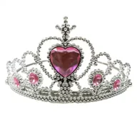 Stroje karnawałowe - Tiara z kryształkami różowa - miniaturka - grafika 1