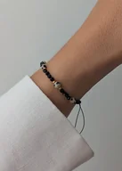 Bransoletki - Bransoletka na nici z czarnym turmalinem z jaspisem dalmatyńskim - ochrona, - miniaturka - grafika 1