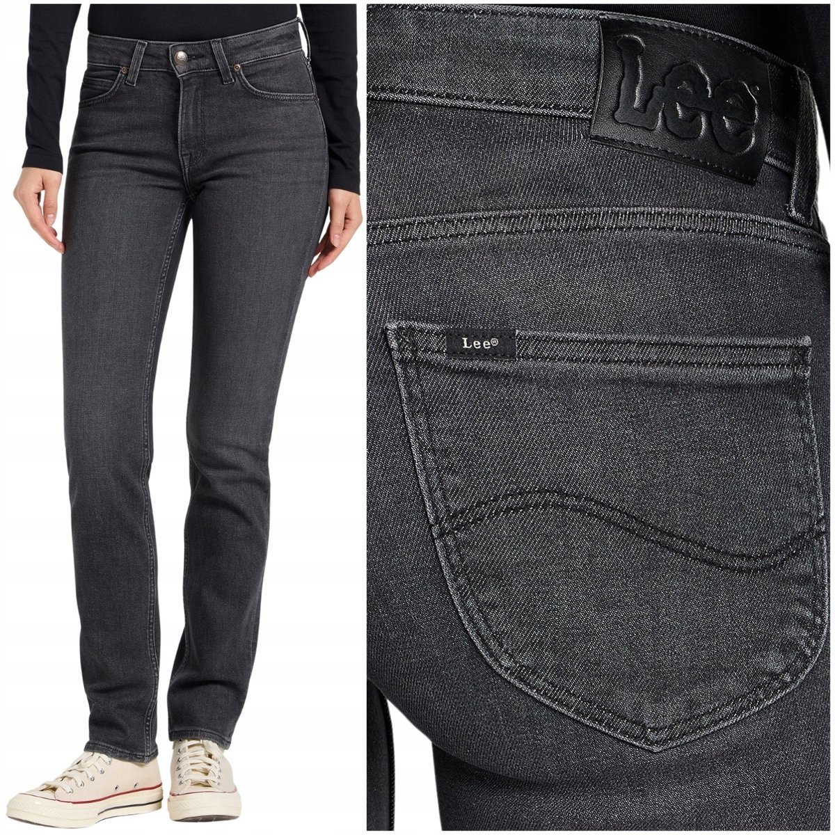 Lee ELLY slim Compromise dopasowane damskie proste spodnie jeansowe W28 L31