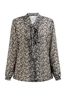 Bluzki damskie - usha Damska bluzka z długim rękawem 10124712, czarna, wielokolorowa, L, czarny wielokolorowy, L - miniaturka - grafika 1