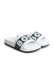 Buty dla chłopców - BOSS klapki dziecięce kolor biały - Boss - grafika 1