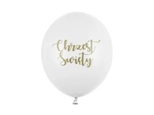 Balony 30cm Chrzest Święty Pastel Pure White 50szt - PartyDeco - Pamiątka Chrztu Świętego - miniaturka - grafika 1