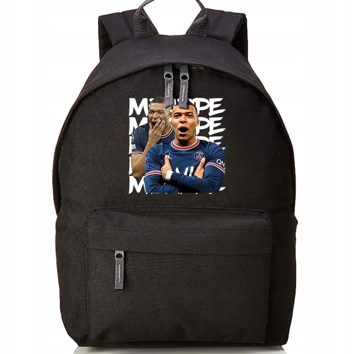 Plecak Szkolny Czarny Do Szkoły MBAPPE Sławni Piłkarze Piłka Nożna Wzory