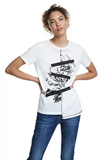 Koszulki i topy damskie - Desigual T-shirt damski Ts_seryll, biały (Blanco 1000), XS - grafika 1