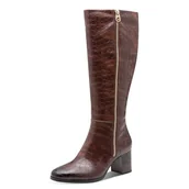 Kozaki damskie - Marco Tozzi Damskie buty Guido Maria Kretschmer 2-85503-45, modne kozaki, kasztan STR, 38 EU, Kasztan Str, 38 EU - miniaturka - grafika 1