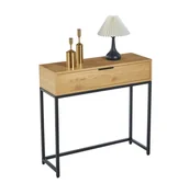 Biurka - Konsola OMEGA z kolorze dąb naturalny z czarnymi elementami - miniaturka - grafika 1