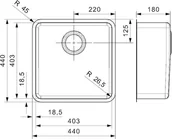 Zlewozmywaki - Reginox komora OHIO 40x40  arctic - miniaturka - grafika 1